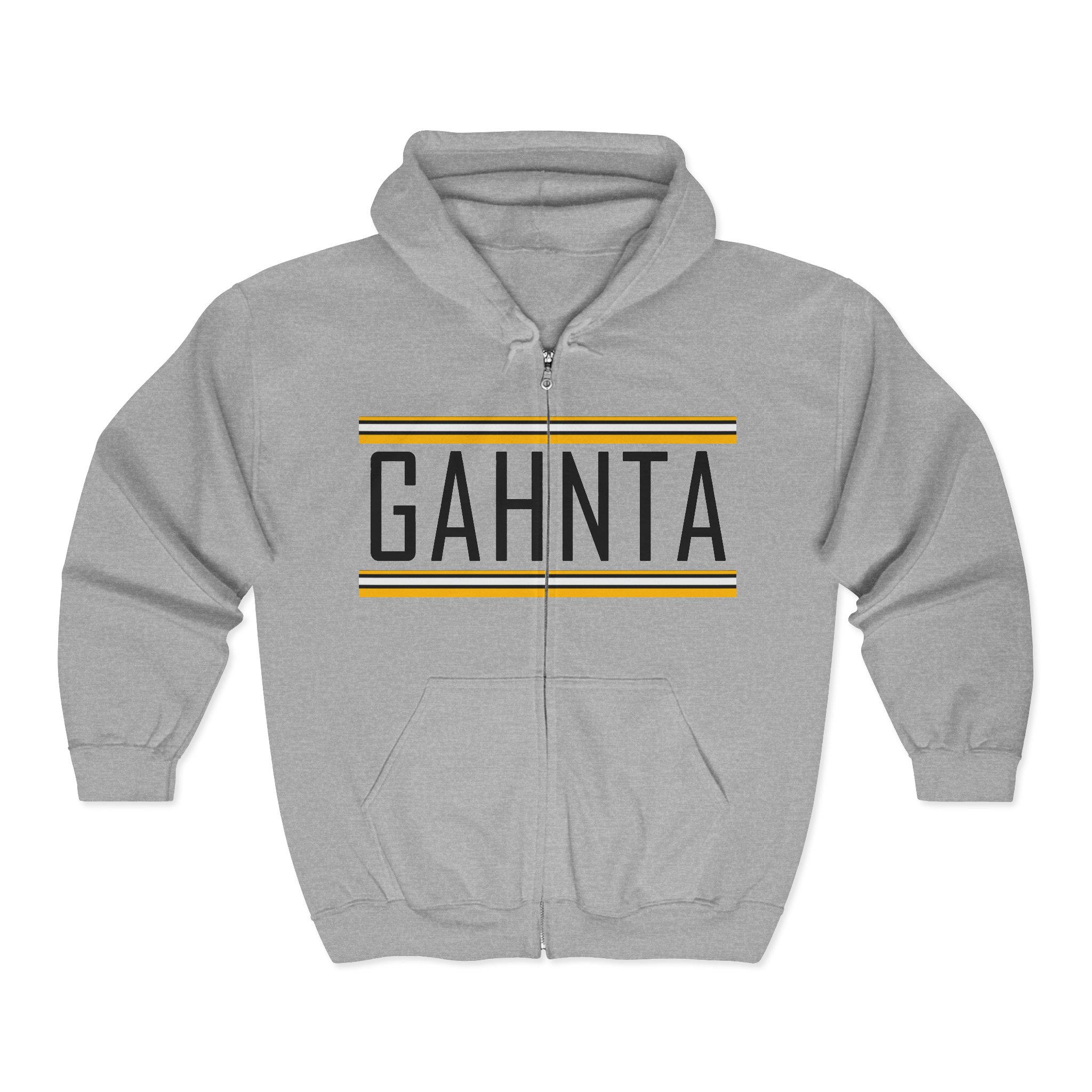 GAHNTA Stripes Zip Up Hoodie with Pittsburgh Yinzer style