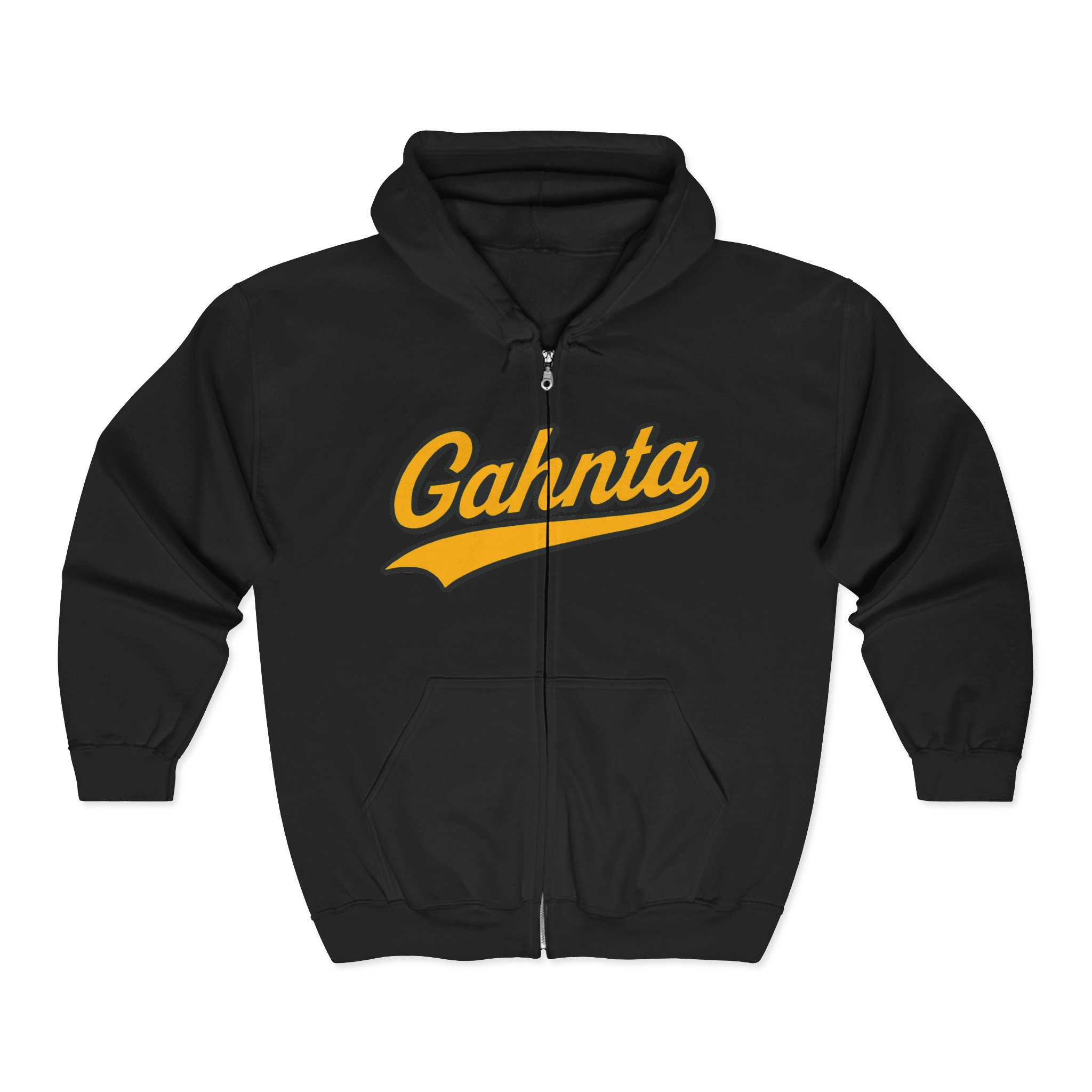 GAHNTA Retro Baseball Zip Up Hoodie with Pittsburgh Yinzer style