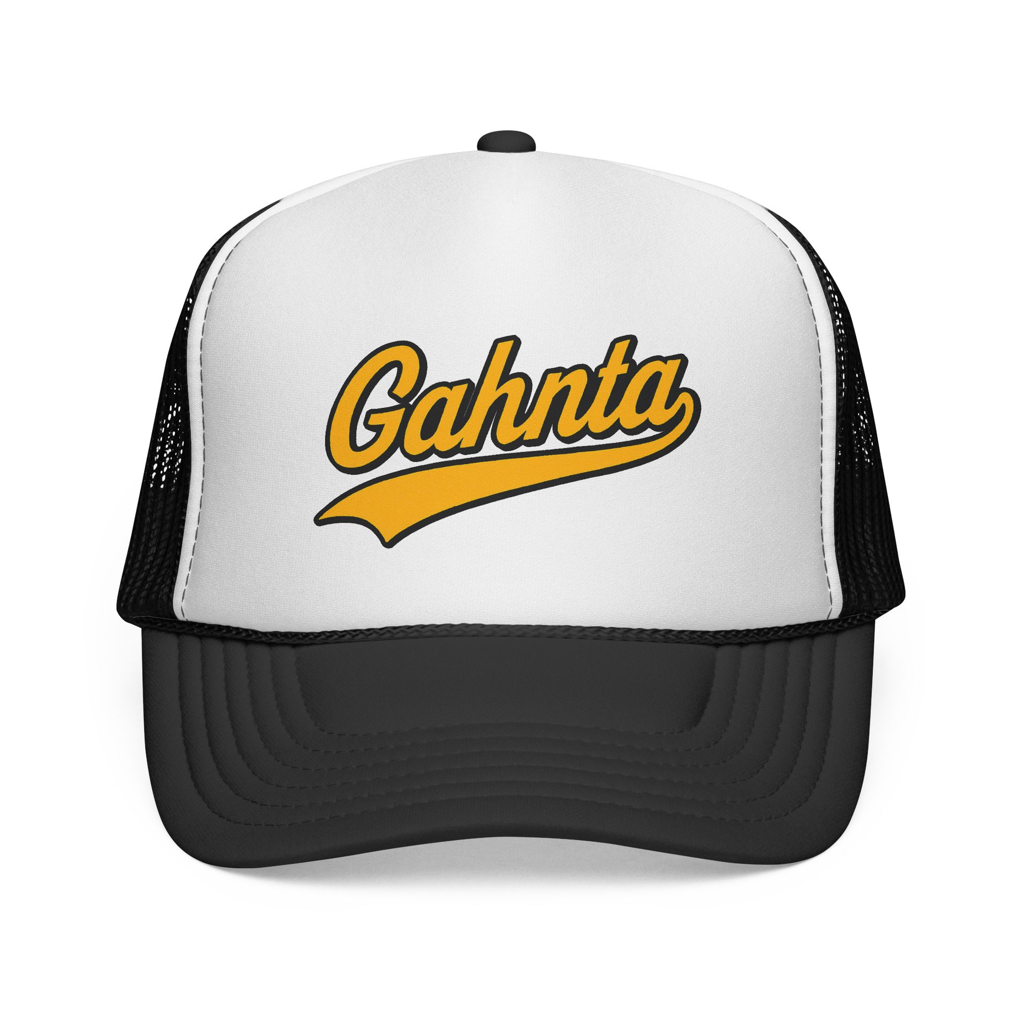 GAHNTA Retro Baseball Classic Trucker Cap with bold Pittsburgh retro baseball logo